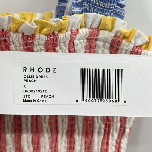 Rhode Women's Ollie Cotton Linen Dress - Peach - Small - New with tags - Picture 5 of 8